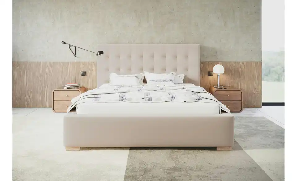 Polsterbett mit Stauraum, in Wohnsituation