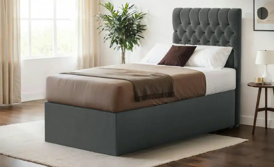 Boxbett mit Bettkasten, in Wohnsituation