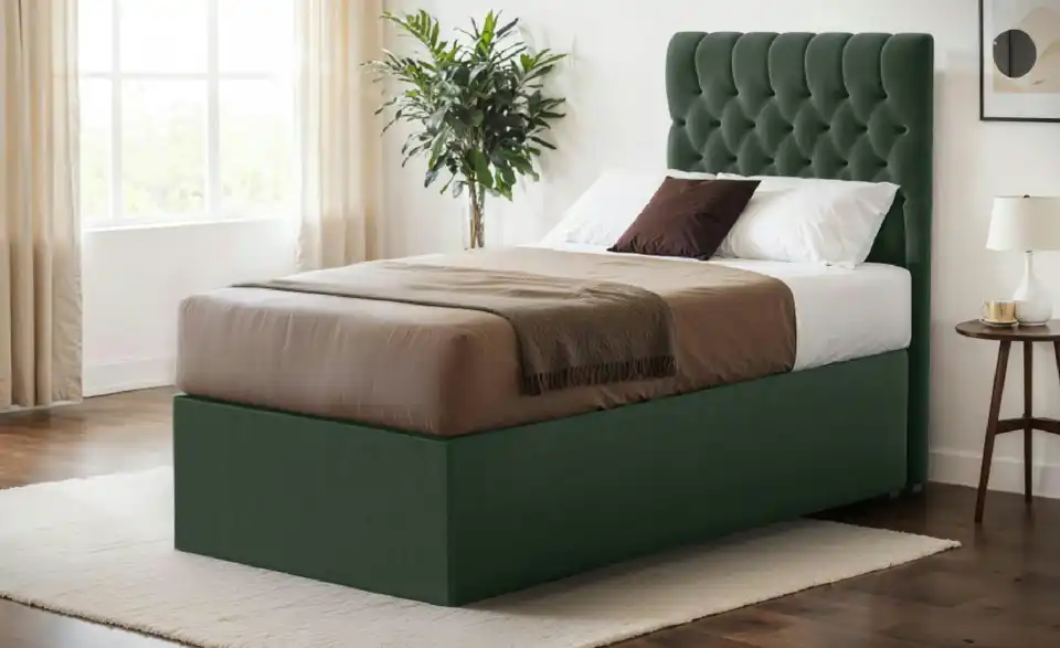 Boxbett mit Bettkasten, in Wohnsituation