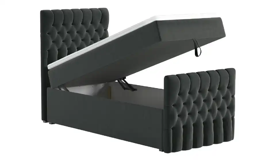 Boxbett mit Bettkasten und Fußteil, Funktionsansicht