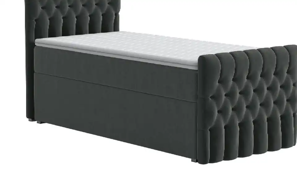 Boxbett mit Bettkasten und Fußteil, Detailansicht