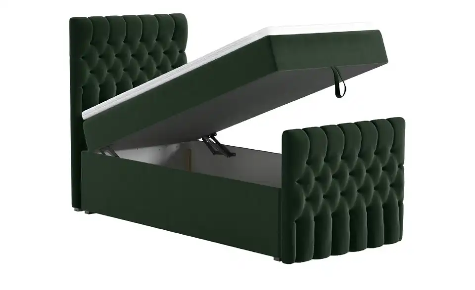 Boxbett mit Bettkasten und Fußteil, Funktionsansicht