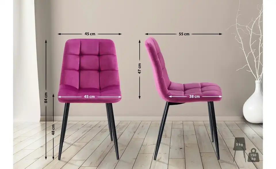 Esszimmerstuhl, Bemaßung