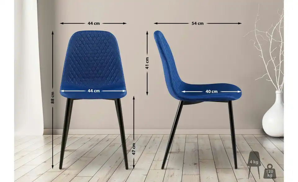 Esszimmerstuhl, Bemaßung