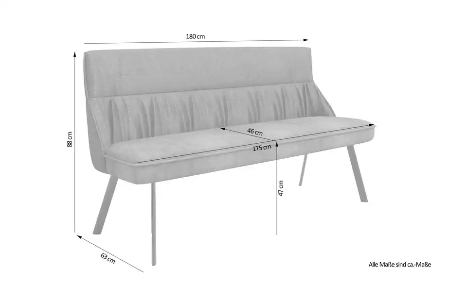 by Living Sitzbank, Bemaßung