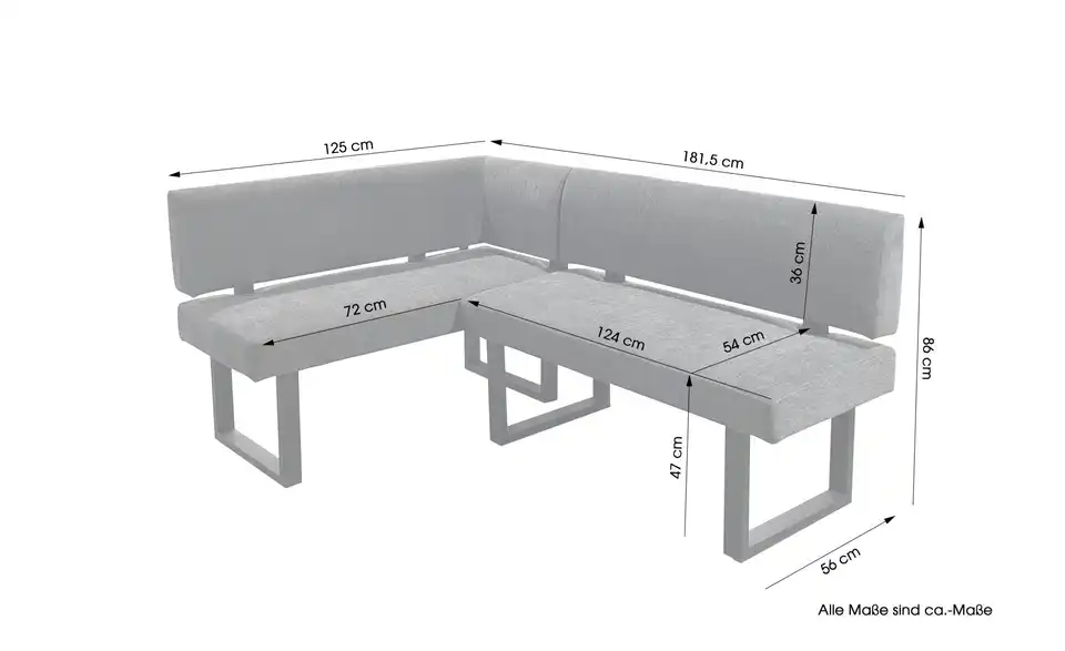 by Living Sitzbank, Bemaßung