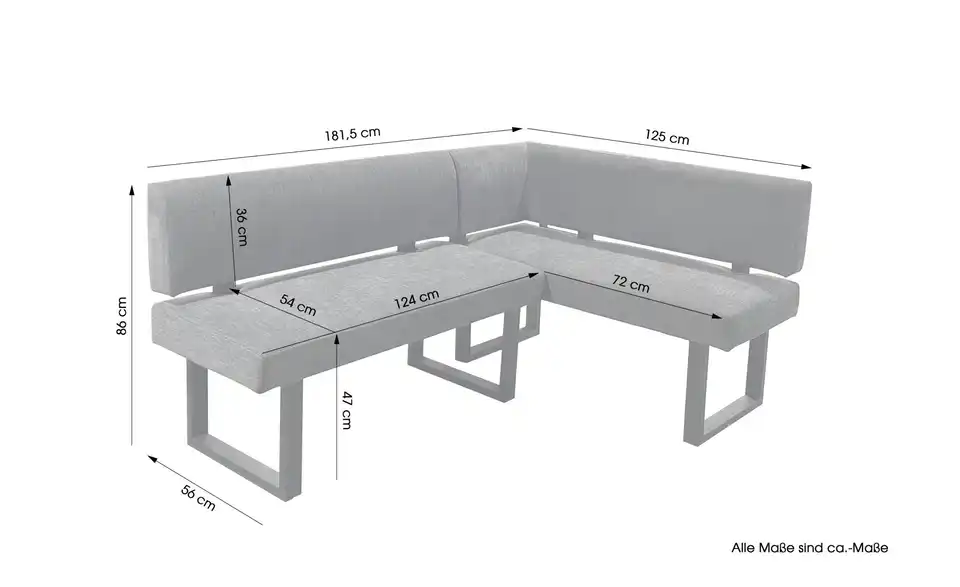by Living Sitzbank, Bemaßung