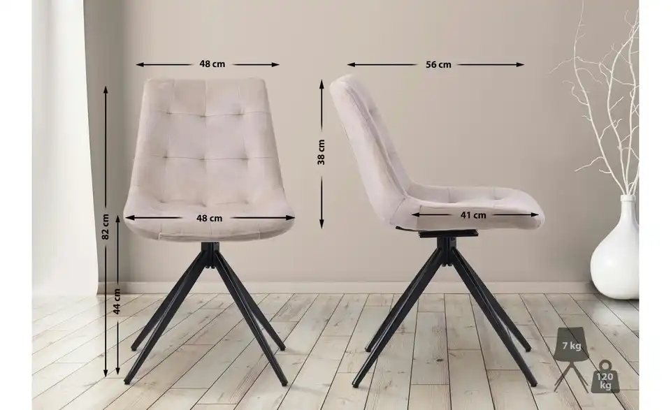 Drehstuhl, Bemaßung