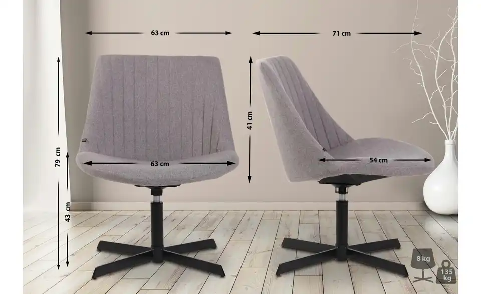 Drehstuhl, Bemaßung