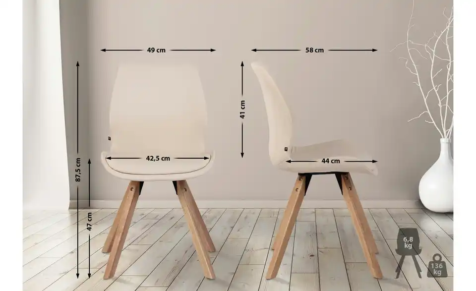 Esszimmerstuhl, Bemaßung