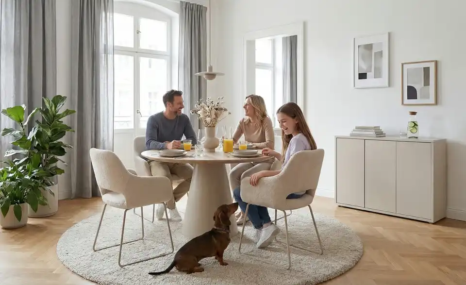 Runder Esstisch 110 cm, in Wohnsituation
