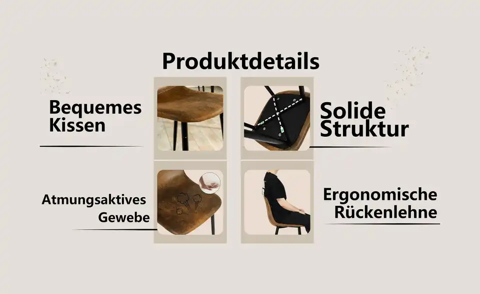 Esszimmerstuhl 4er-Set, Bild mit Text