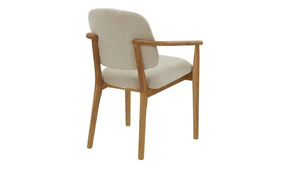 smart Armlehnstuhl aus Wildeiche massiv, Rückansicht