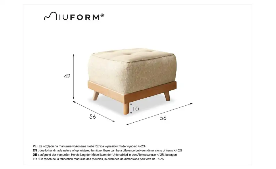 Miuform Fußhocker Dazzling Daisy, Bemaßung