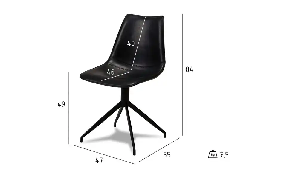 Furnhouse Esszimmerstuhl 2er-Set Isabel, Bemaßung