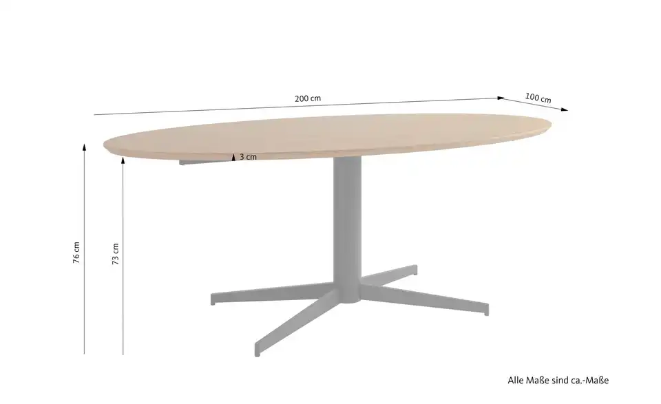 SCHÖNER WOHNEN Kollektion Esstisch Fevik, Bemaßung