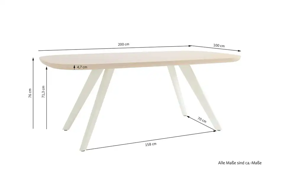 SCHÖNER WOHNEN Kollektion Esstisch Larvik, Bemaßung