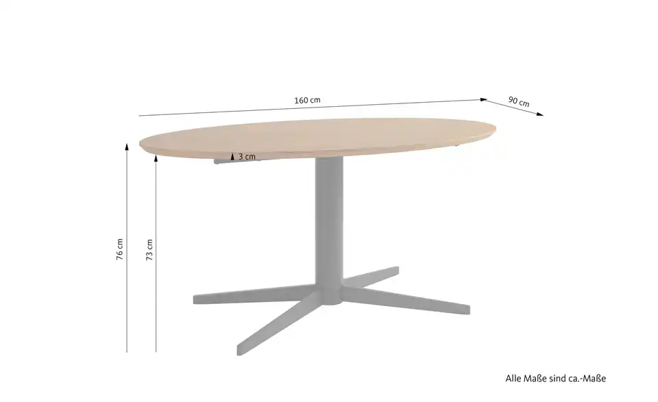 SCHÖNER WOHNEN Kollektion Esstisch Fevik, Bemaßung