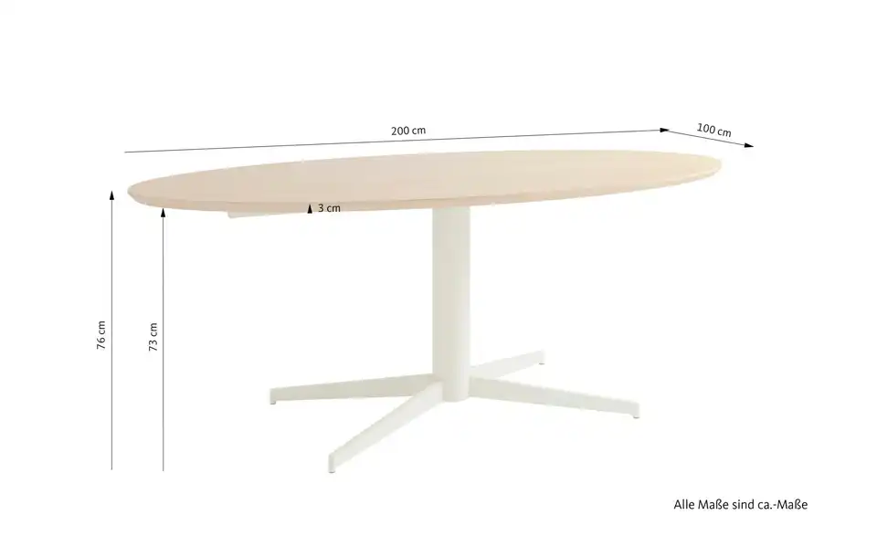 SCHÖNER WOHNEN Kollektion Esstisch Fevik, Bemaßung