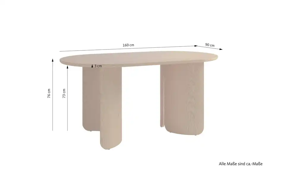 SCHÖNER WOHNEN Kollektion Esstisch, Bemaßung