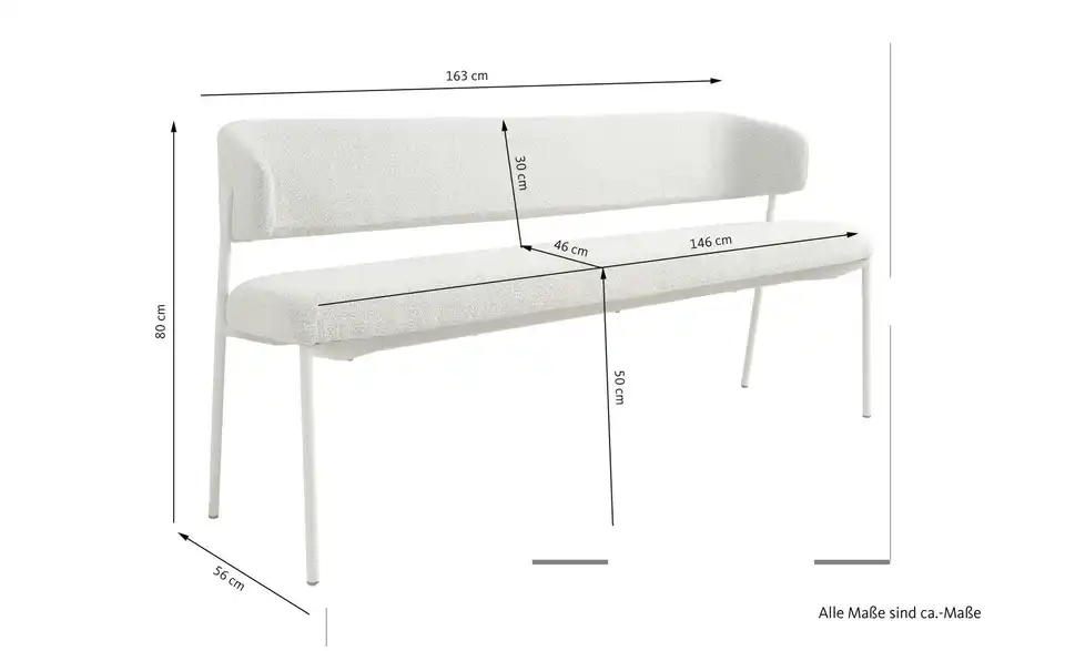 SCHÖNER WOHNEN Kollektion Bank, Bemaßung