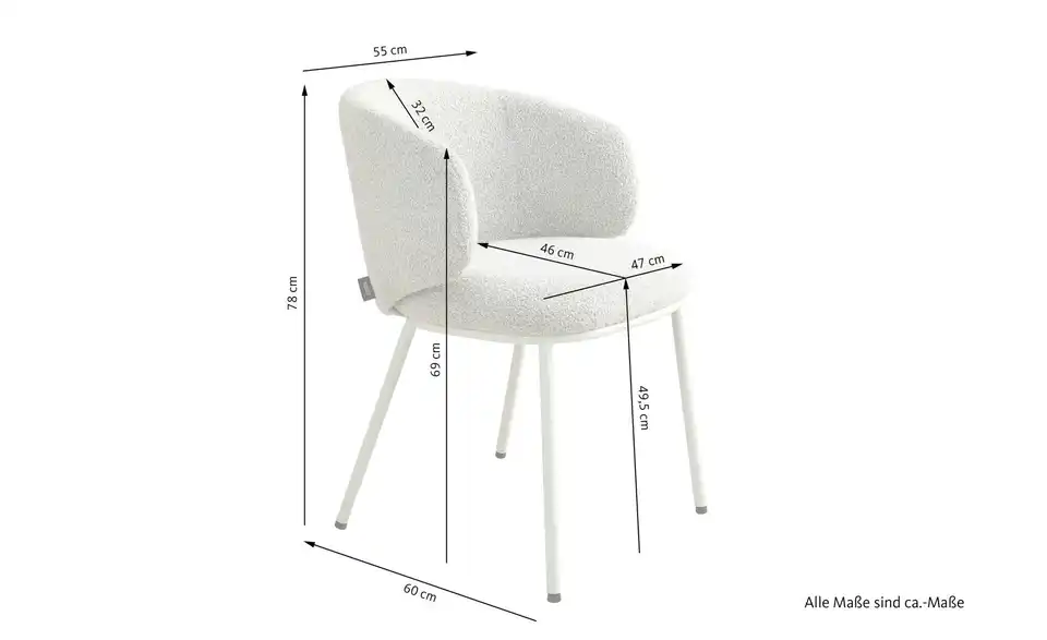 SCHÖNER WOHNEN Kollektion Stuhl, Bemaßung