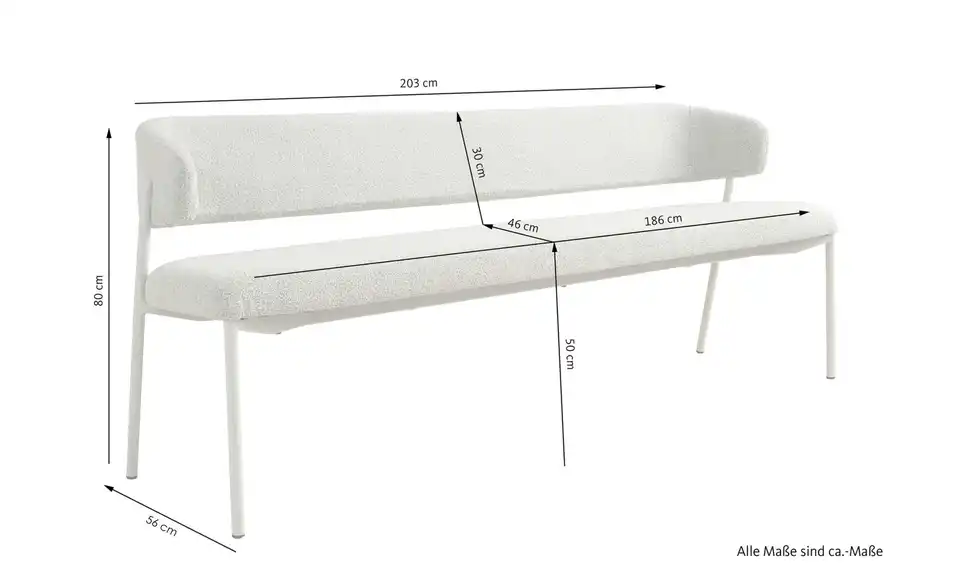 SCHÖNER WOHNEN Kollektion Bank, Bemaßung