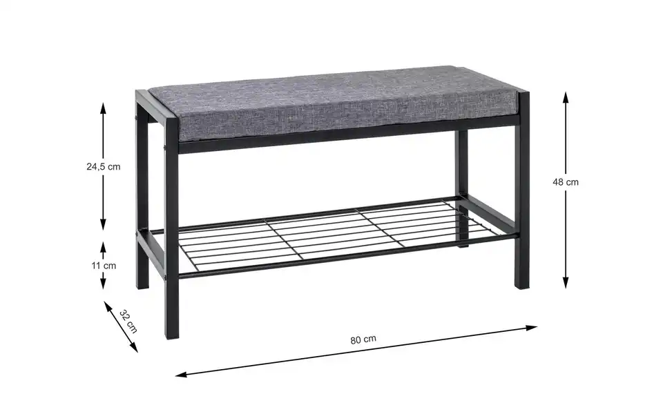 Schuhbank, Bemaßung