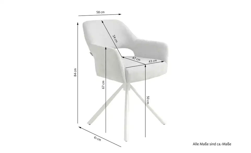 SCHÖNER WOHNEN Kollektion Stuhl Stavanger, Bemaßung