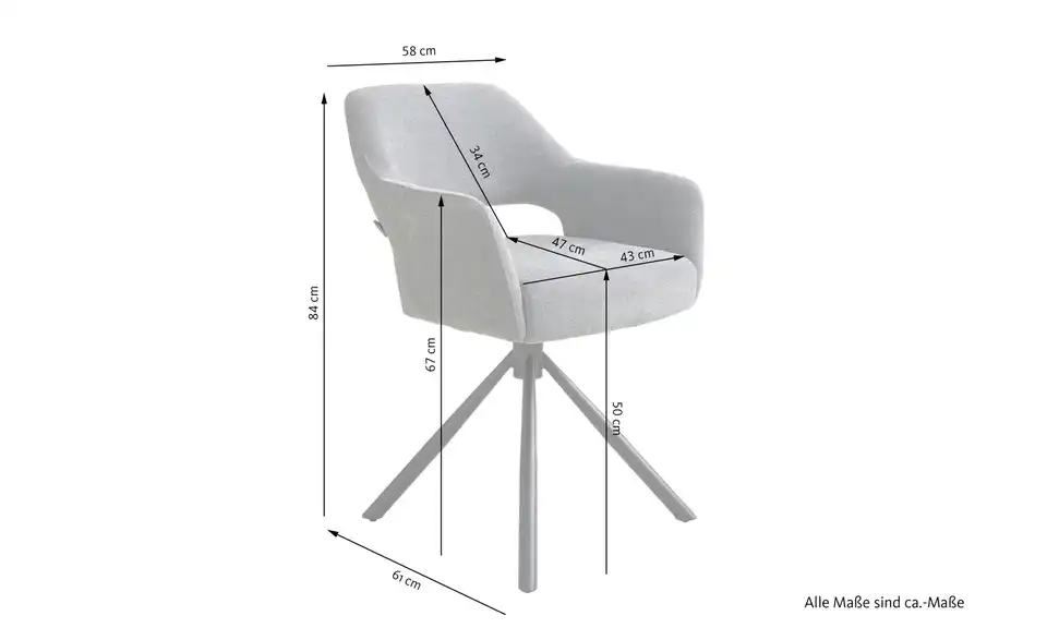 SCHÖNER WOHNEN Kollektion Stuhl Stavanger, Bemaßung