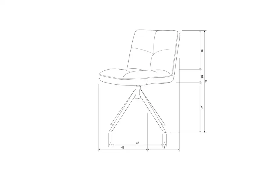 WOOOD Esszimmerstuhl, Bemaßung