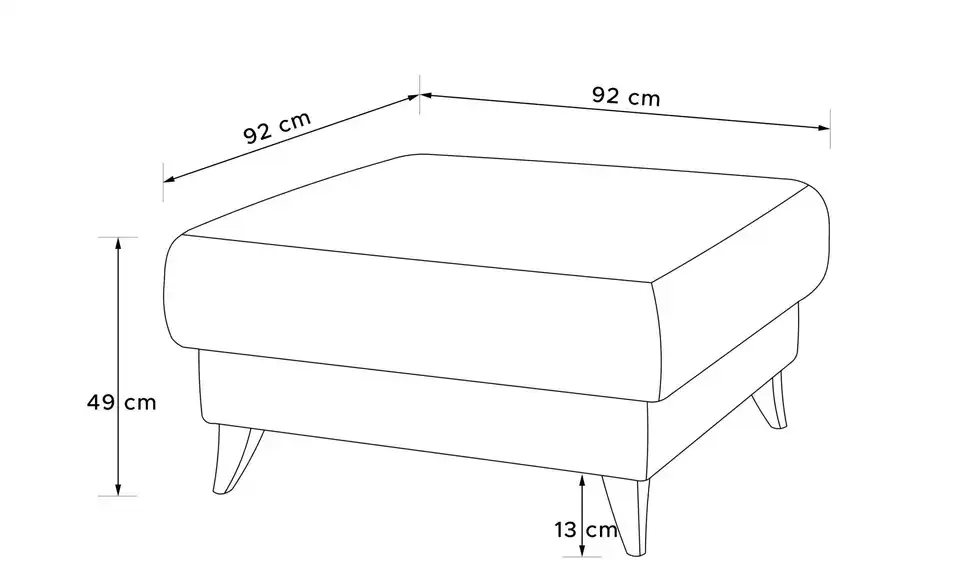 KONSIMO Hocker Gustavo II, Bemaßung