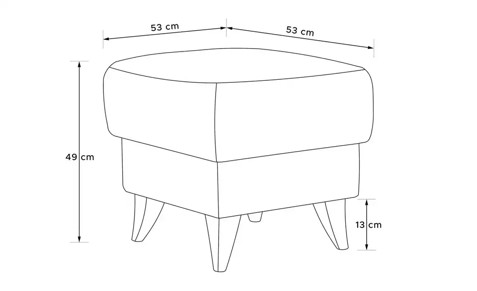 KONSIMO Hocker Gustavo II, Bemaßung