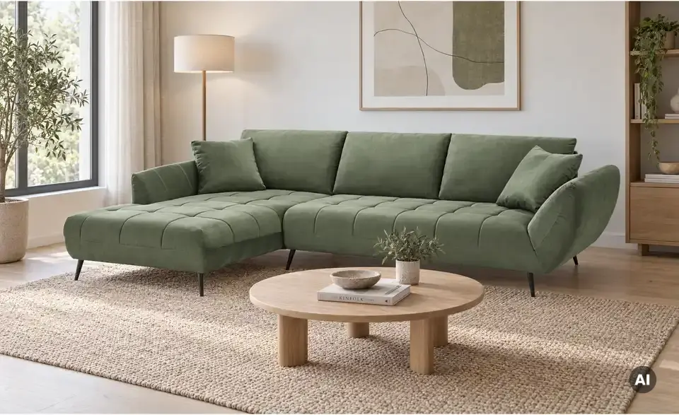 Ecksofa Carly mit Sitztiefenverstellung, in Wohnsituation