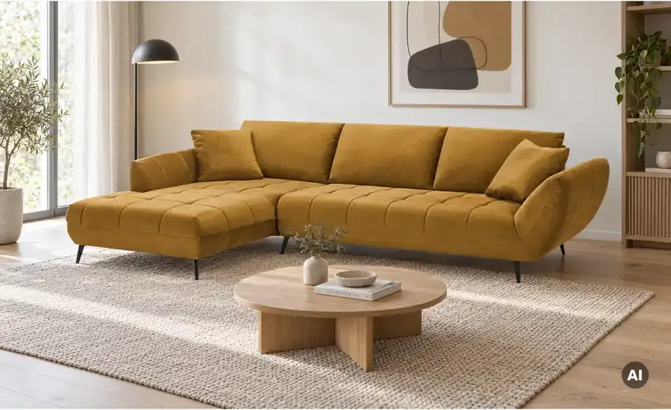 Ecksofa Carly mit Sitztiefenverstellung, in Wohnsituation