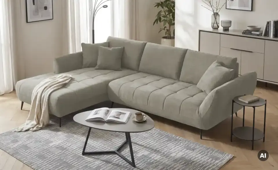 Ecksofa Carly mit Sitztiefenverstellung, in Wohnsituation