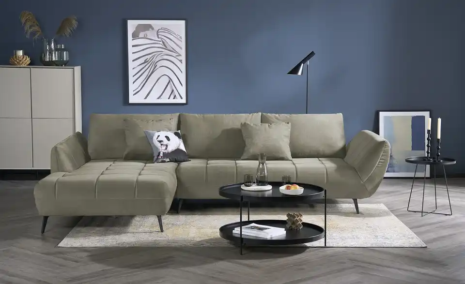 bobb Ecksofa Carly mit Sitztiefenverstellung, Frontansicht