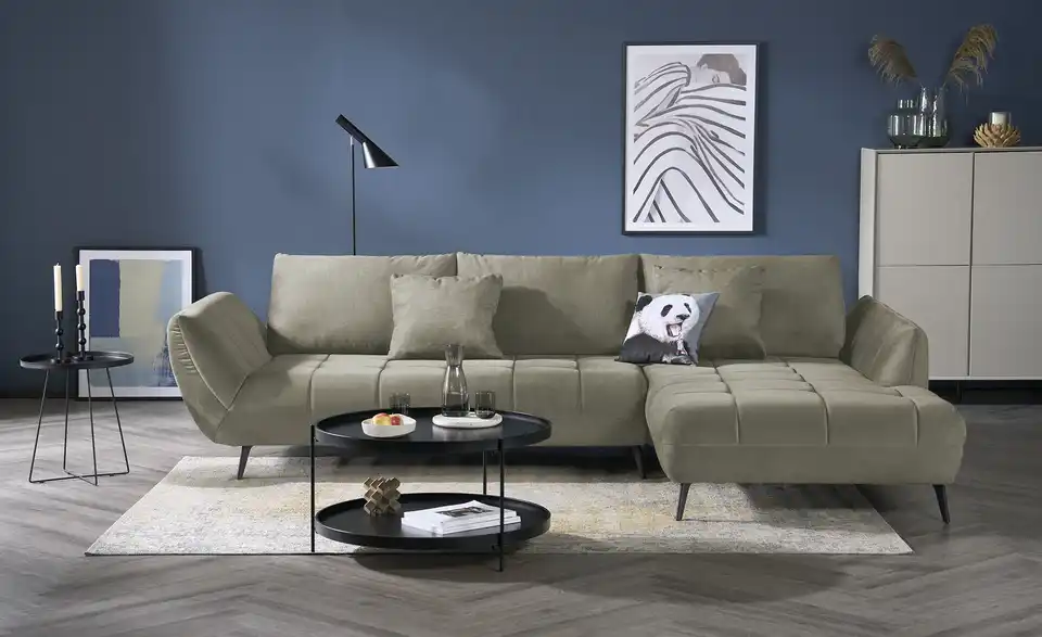 bobb Ecksofa Carly mit Sitztiefenverstellung, Frontansicht