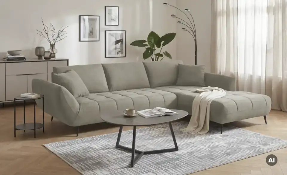 Ecksofa Carly mit Sitztiefenverstellung, in Wohnsituation