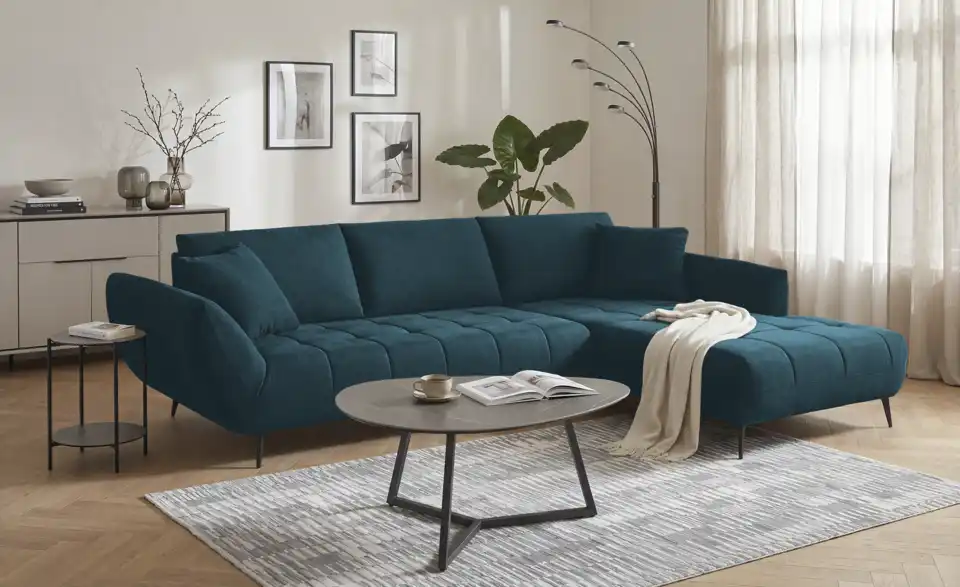 Ecksofa Carly mit Sitztiefenverstellung, in Wohnsituation