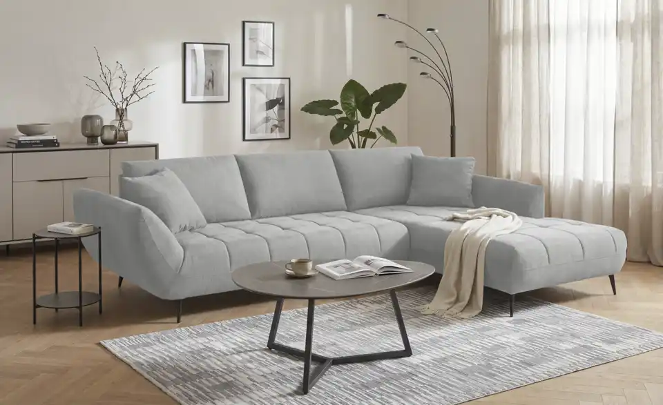 Ecksofa Carly mit Sitztiefenverstellung, in Wohnsituation