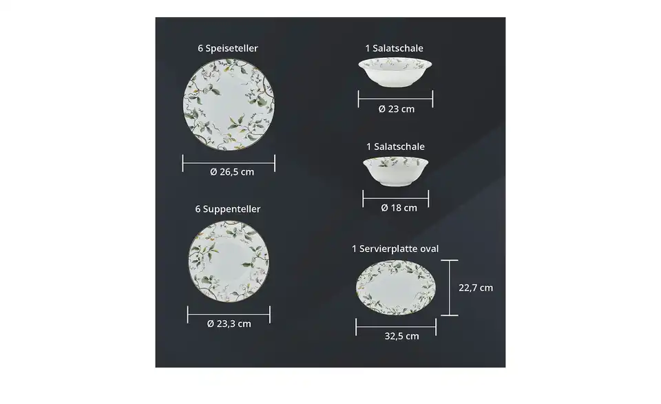 Peill+Putzler Tafelservice, 15-teilig Firenze, Bild mit Text
