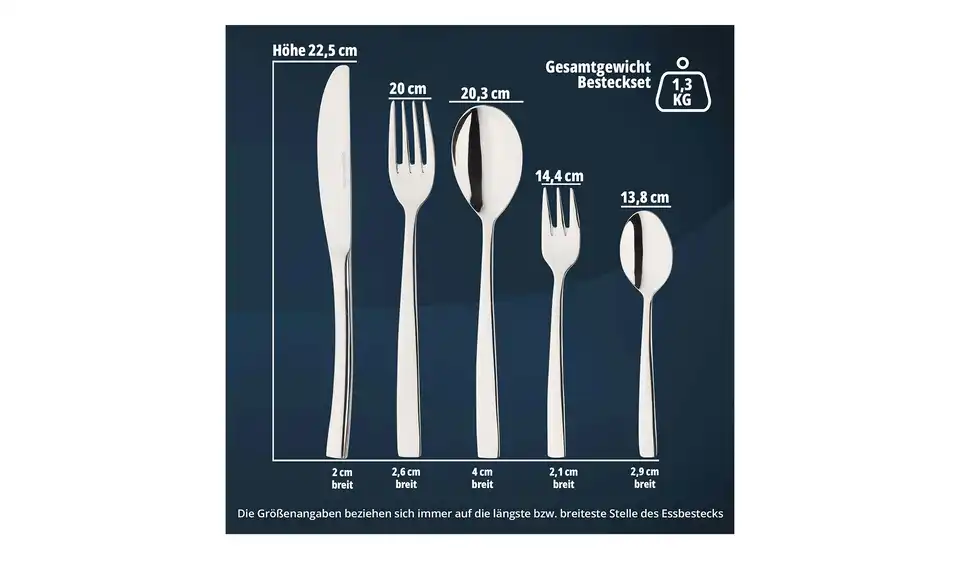 KHG Besteckset, 30-teilig "715", Bild mit Text