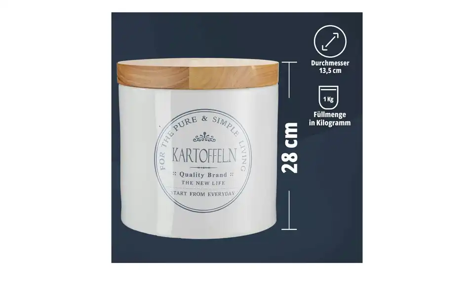 KHG Aufbewahrungsdose Kartoffel, Bild mit Text