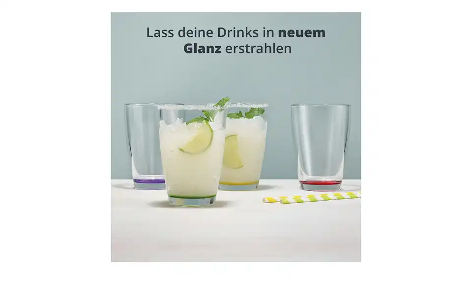 Peill+Putzler Glas, 6er-Set Colore, Bild mit Text