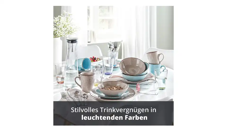 Peill+Putzler Glas, 6er-Set Colore, Bild mit Text