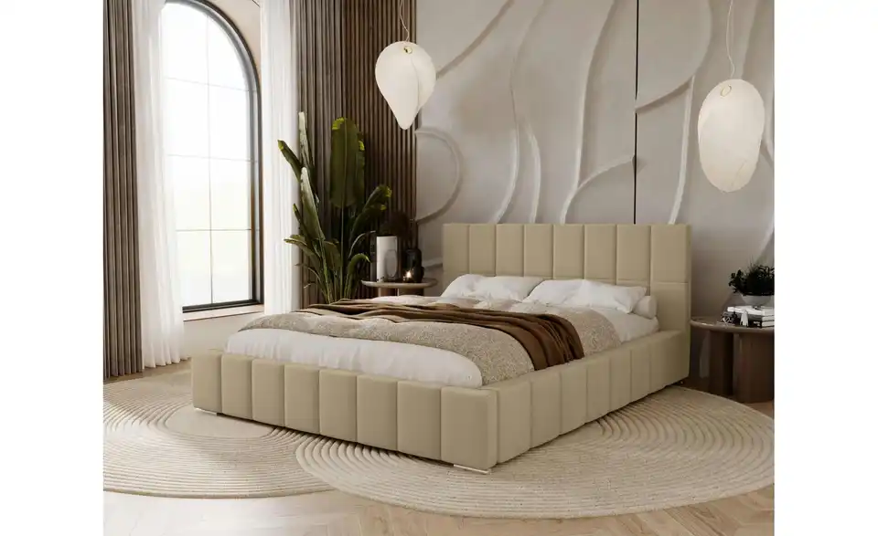 Polsterbett mit Stauraum, in Wohnsituation