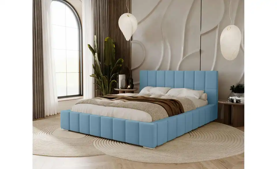 Polsterbett mit Stauraum, in Wohnsituation