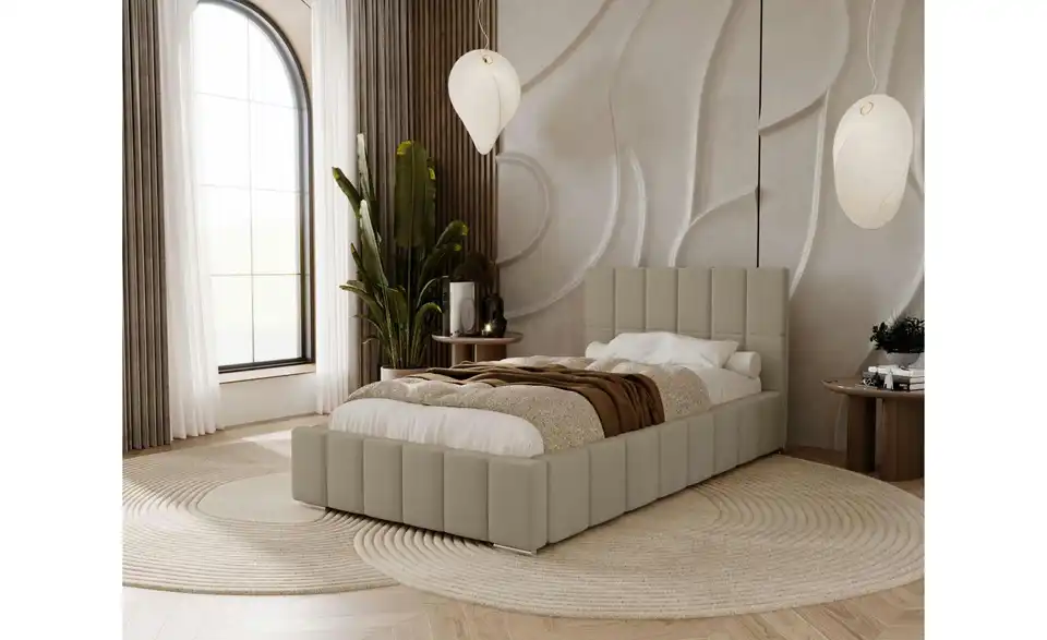 Polsterbett mit Stauraum, in Wohnsituation