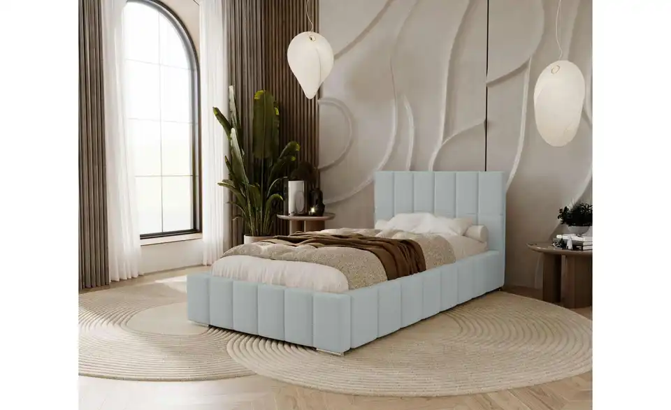 Polsterbett mit Stauraum, in Wohnsituation